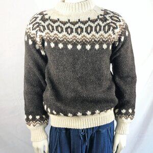 Vintage Hand-Knit Wool Nordic Icelandic Lopa Ski Sweater - Stobi - New